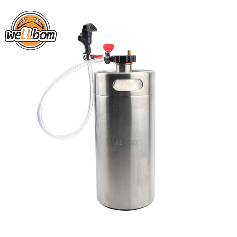 Stainless Steel 3.6L Mini keg Growler with Mini Keg Dispenser System Tap For Homebrew beer